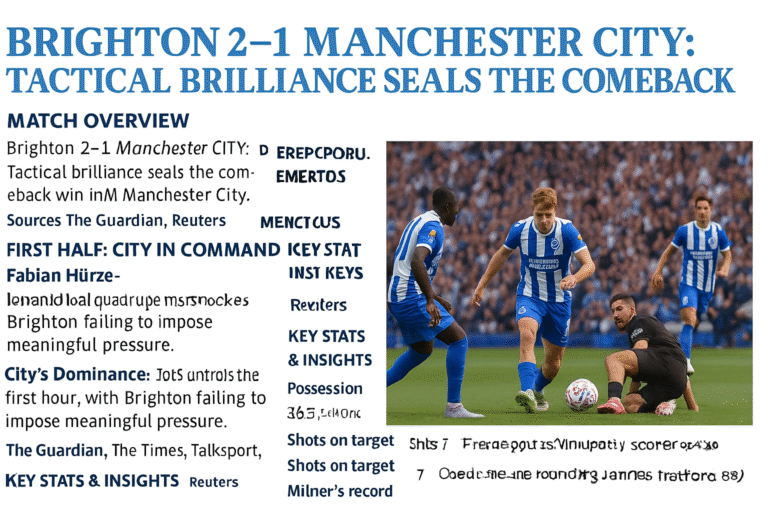 Brighton players in action against Manchester City during Premier League 2025 match.