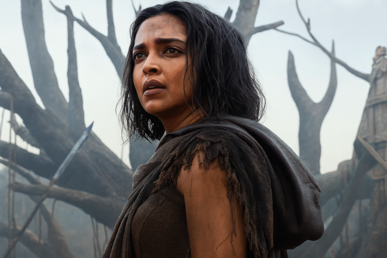 Deepika Padukone Kalki 2898 AD sequel exit still from the movie set in a futuristic landscape