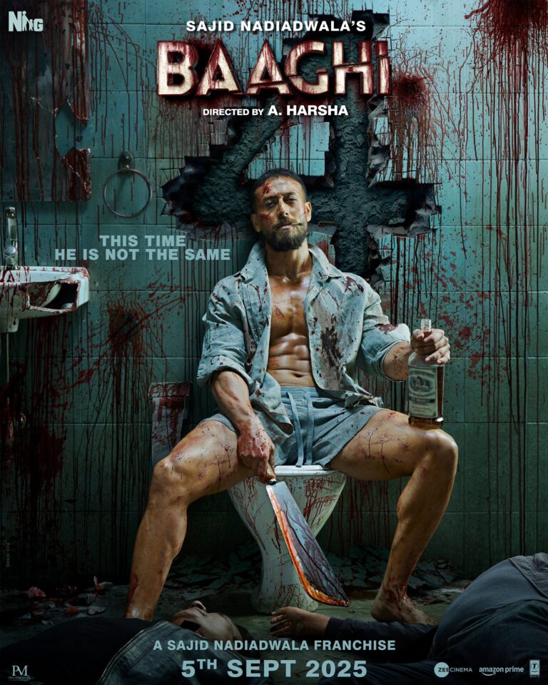 Baaghi 4 poster featuring Tiger Shroff as Ronnie in a high-octane Bollywood action thriller.