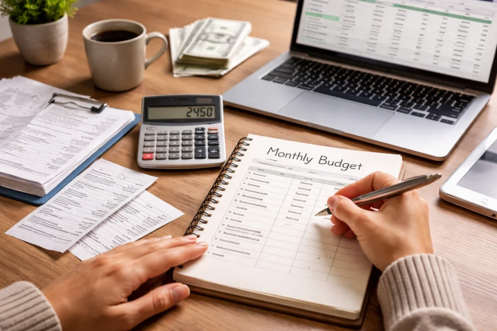 Budget Planning for Beginners tracking monthly income and expenses