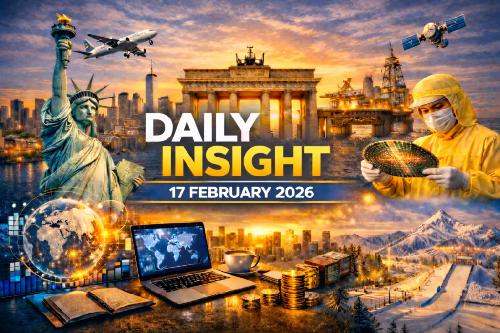 Daily Insight 17 February 2026 global news trends world economy technology and geopolitics editorial banner