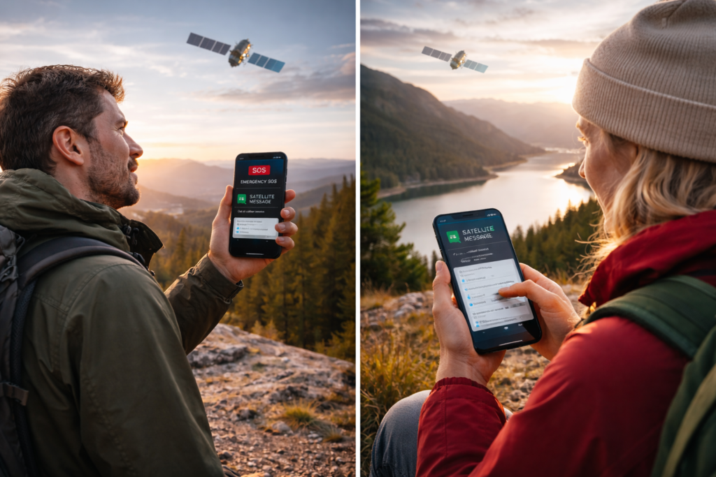 Satellite connectivity in smartphones