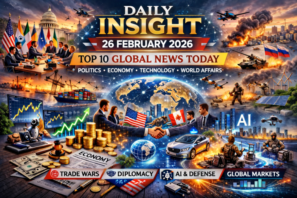 Top Global News 26 February 2026 world headlines collage