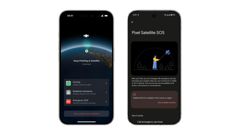 Satellite connectivity in smartphones