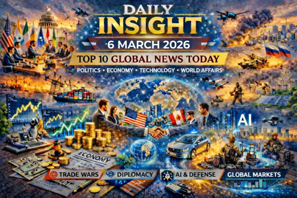 Daily Insight 6 March 2026 top 10 global news today with politics economy AI defense and world market updates