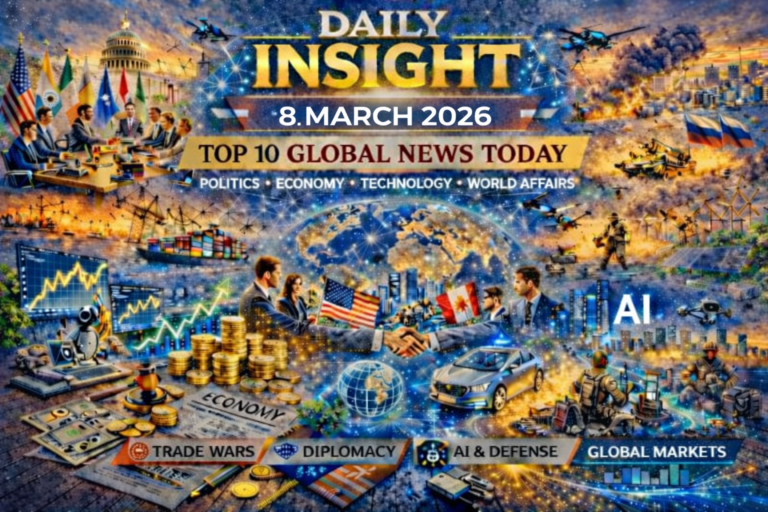 Top World News 8 March 2026 global breaking headlines collage