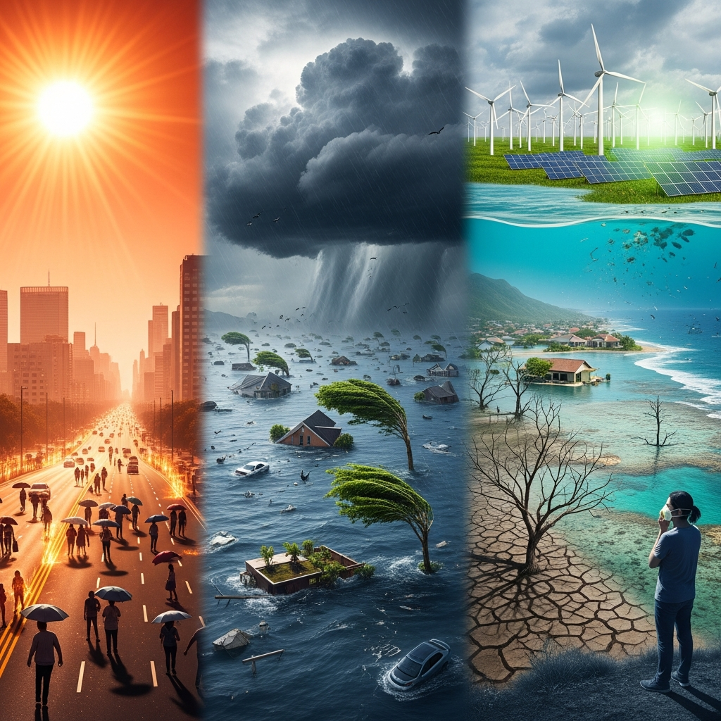 Climate Change 2026 impacts: heatwaves, floods, sea rise, and pollution effects