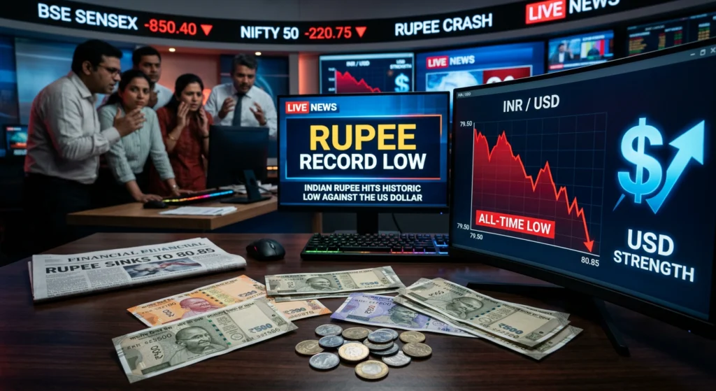 Indian Rupee Record Low